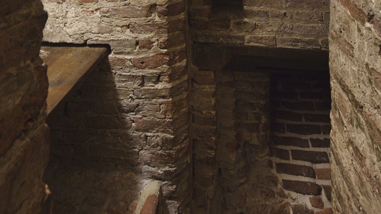 The Priest Hole at Oxburgh Estate, Norfolk. Sir Henry Bedingfeld (1511-1583) was a Catholic and the Priest Hole was created in the late 1580s to give refuge to co-religionists.